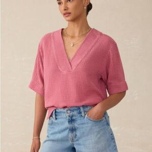 Faherty Dune Cotton Gauze Popover